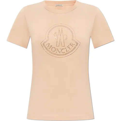 T-Shirt mit Logo , Damen, Größe: S - Moncler - Modalova