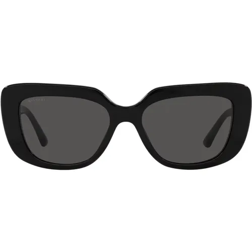 Bulgari Damen Rechteckige Sonnenbrille , Damen, Größe: 55 MM - Bvlgari - Modalova