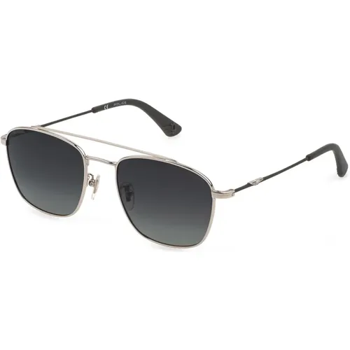 Lite 2 Polarized Sunglasses Silver Black , unisex, Sizes: 55 MM - Police - Modalova
