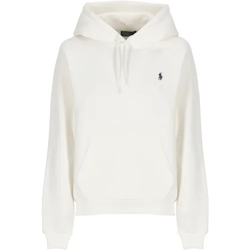 Weiße Baumwollkapuzenpullover mit Iconic Logo , Damen, Größe: S - Ralph Lauren - Modalova