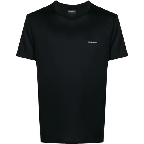 Lyocell/cotton t-shirt , male, Sizes: L - Emporio Armani - Modalova