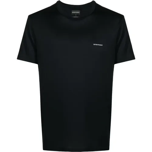 Lyocell/cotton t-shirt , male, Sizes: L, M, XL, 2XL - Emporio Armani - Modalova