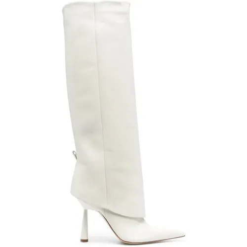 Rosie Calf Leather Knee-High Boots , female, Sizes: 5 UK - Gia Borghini - Modalova