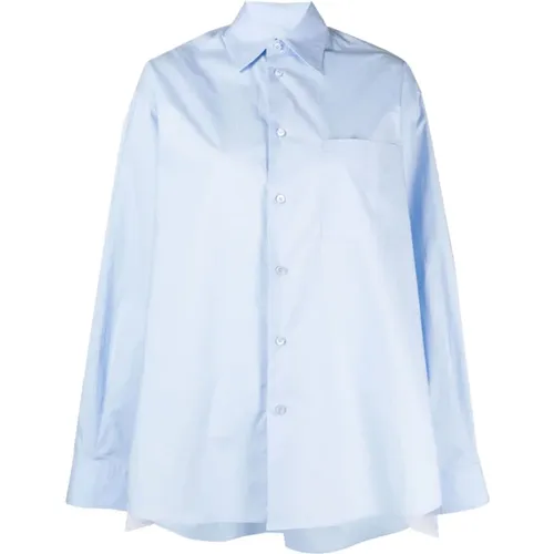 Hellblaue Hemden mit 3,5 cm Absatz , Damen, Größe: S - MM6 Maison Margiela - Modalova