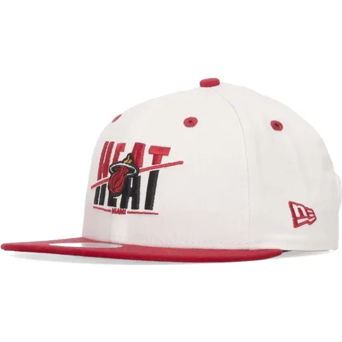 Miami Heat Flache Schirmmütze Weiß , unisex, Größe: S/M - new era - Modalova