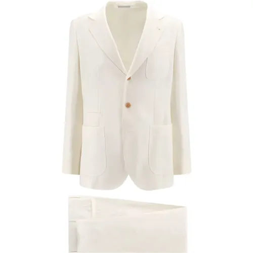 Linen Wool Silk Suit , male, Sizes: L - BRUNELLO CUCINELLI - Modalova