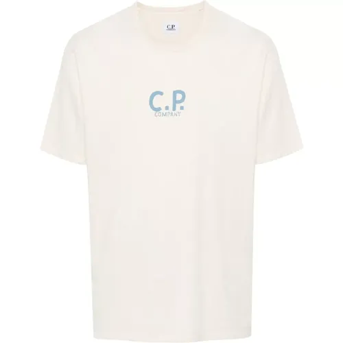 Logo-Print Cotton T-Shirt , male, Sizes: M, L, XL - C.P. Company - Modalova