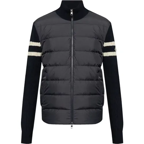 Striped Sleeve Wool Jacket , male, Sizes: L - Moncler - Modalova