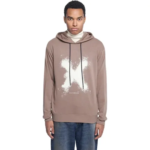 Hoodie mit verstellbarer Kordel und Logo - John Richmond - Modalova