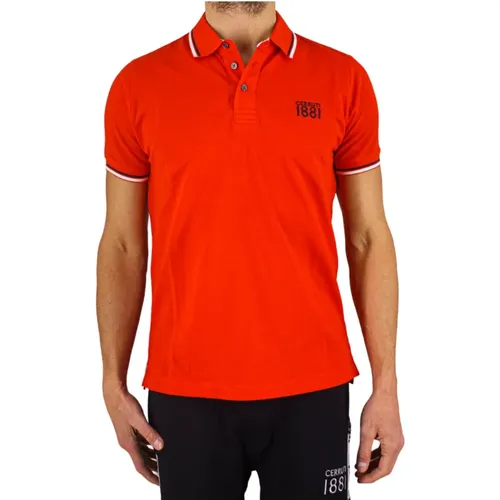 Rotes Polo Shirt - Piqué Strick , Herren, Größe: L - Cerruti 1881 - Modalova