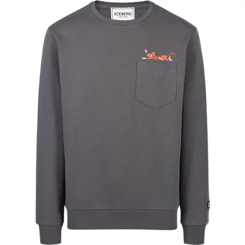 Yogi Print Crew-Neck Sweatshirt , Herren, Größe: 3XL - Iceberg - Modalova