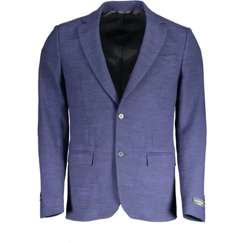 Klassische Blaue Jacke mit Vielen Taschen , Herren, Größe: M - Guess - Modalova