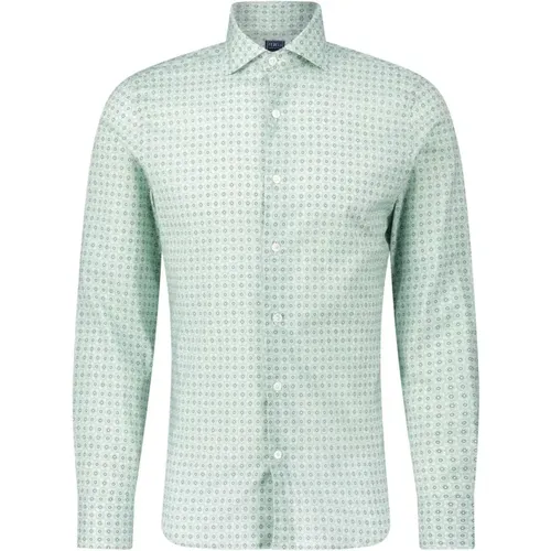 Spring/Summer Cotton Shirt with Print , male, Sizes: 3XL, 2XL, 4XL - Fedeli - Modalova