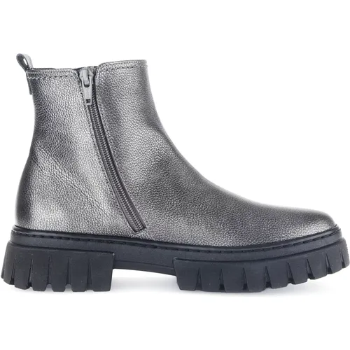 Graue Leder Chelsea Boots , Damen, Größe: 38 EU - Gabor - Modalova