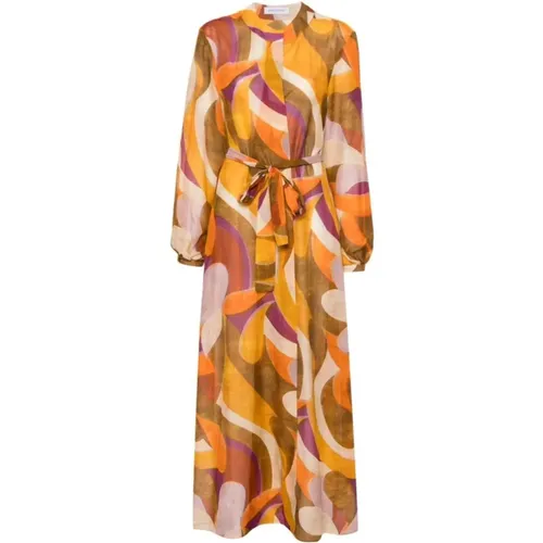 Elegant Long Sleeve Maxi Dress , female, Sizes: 2XS, XS - Raquel Diniz - Modalova