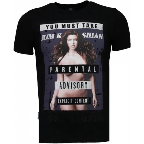 Kim Kardashian Rhinestone - Herren T-Shirt - 4779Z , Herren, Größe: 2XL - Local Fanatic - Modalova