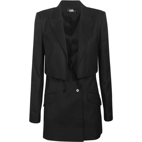 Doppelreihiger Blazer mit Reverskragen , Damen, Größe: 4XL - Karl Lagerfeld - Modalova