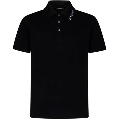 Polo Shirt with Logo Embroidery , male, Sizes: M, 2XL, L, S - Balmain - Modalova