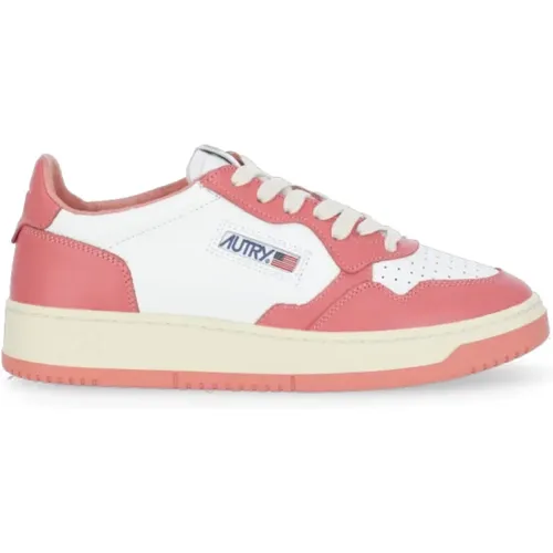 Vintage-inspired Pink Low Top Sneakers , female, Sizes: 2 UK, 4 UK - Autry - Modalova