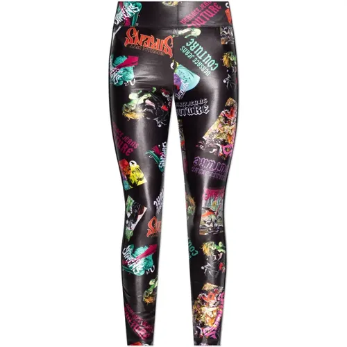 Gemusterte Leggings , Damen, Größe: 3XS - Versace Jeans Couture - Modalova