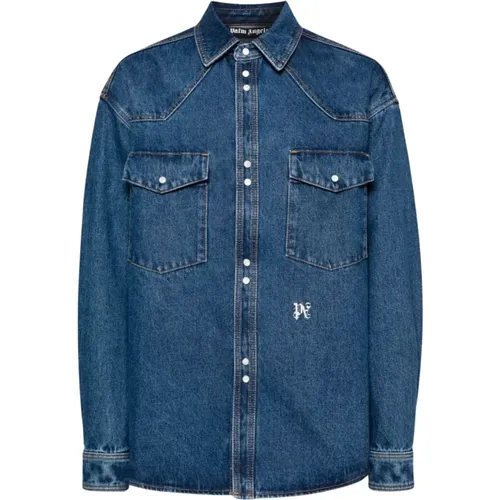 Shirts Denim , male, Sizes: L, M, XL, S - Palm Angels - Modalova