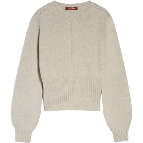 Wool and Cashmere Crewneck Sweater , female, Sizes: S, M - Max Mara Studio - Modalova