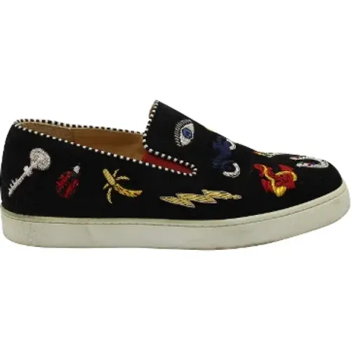 Pre-owned Suede sneakers , female, Sizes: 4 1/2 UK - Christian Louboutin Pre-owned - Modalova