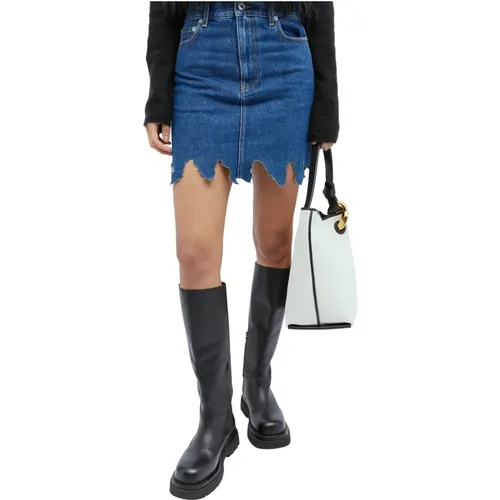 Denim Lasercut Midi Rock , Damen, Größe: 2XS - JW Anderson - Modalova