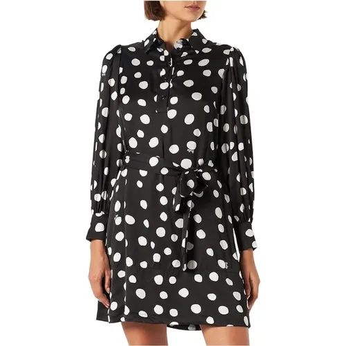 Casual Satin Polka Dot Dress , female, Sizes: L - pinko - Modalova