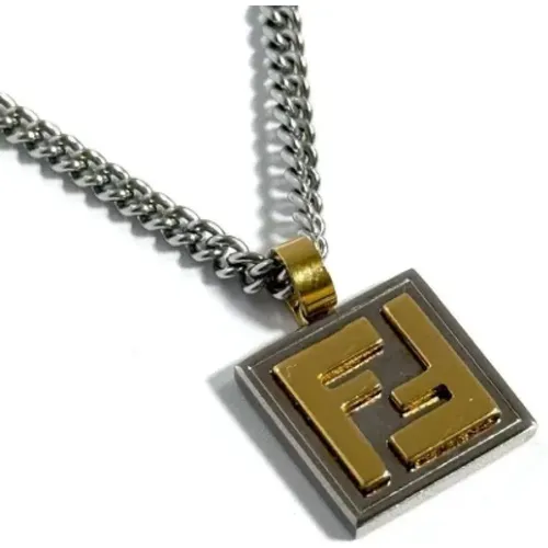 Pre-owned Metal necklaces , female, Sizes: ONE SIZE - Fendi Vintage - Modalova