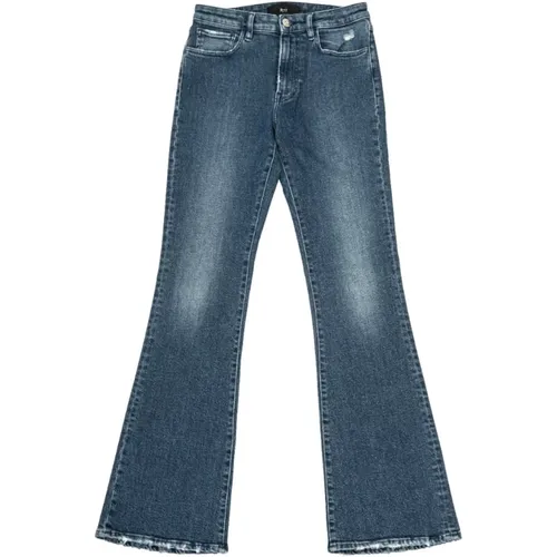 High-rise Kickflare Jeans in Dunkelblau , Damen, Größe: W26 - 3X1 - Modalova