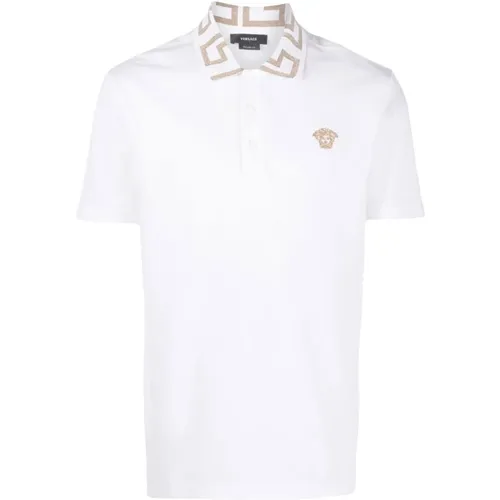 Weiße T-Shirts & Polos für Männer , Herren, Größe: L - Versace - Modalova