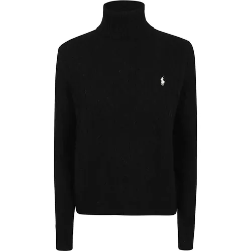 Schwarzer Pullover mit langen Ärmeln , Damen, Größe: S - Polo Ralph Lauren - Modalova