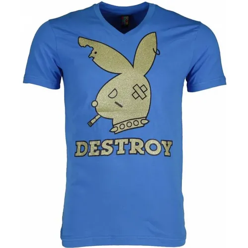 Bunny Destroy - T-Shirt Mann - 1334B - Local Fanatic - Modalova