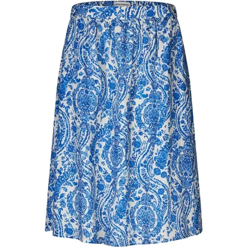 Blue Midi Skirt with Elastic Waistband , female, Sizes: L, S, 2XL, XL - Lollys Laundry - Modalova