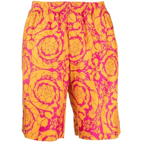 Bedruckte Seiden-Bermuda-Shorts , Herren, Größe: L - Versace - Modalova