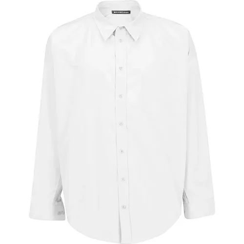 Weißes Oversized Baumwollhemd , Herren, Größe: S - Balenciaga - Modalova