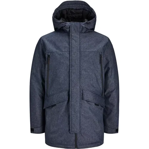 JackJones Jacke Black Gefütterter Parka mit Kapuze , Herren, Größe: XL - jack & jones - Modalova