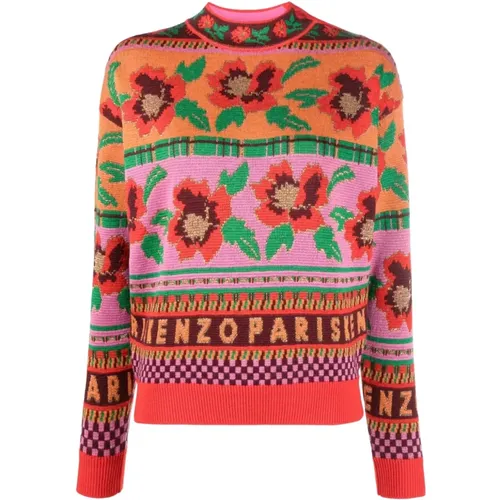 Multicolored Intarsia Knit Sweater , female, Sizes: XS - Kenzo - Modalova