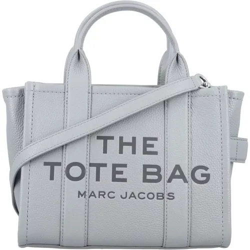 Wolf Grey Mini Tote Leather Bag , female, Sizes: ONE SIZE - Marc Jacobs - Modalova