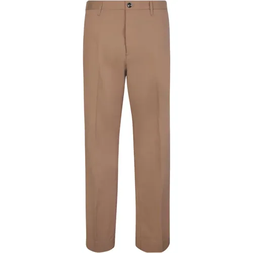 Taupe Slim Fit Anzughose , Herren, Größe: M - Nine In The Morning - Modalova