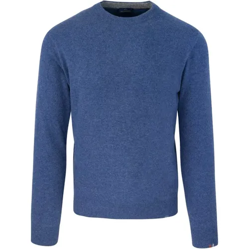 Blauer Rundhalsausschnitt Pullover Regular Fit , Herren, Größe: 2XL - PAUL & SHARK - Modalova