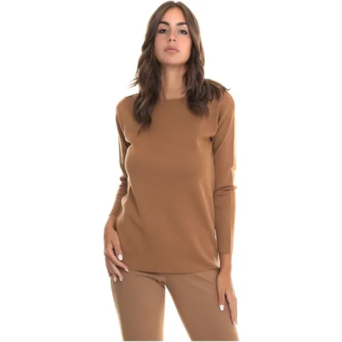 Wollpullover, Ovaler Ausschnitt, Boxy Modell , Damen, Größe: S - Max Mara Studio - Modalova