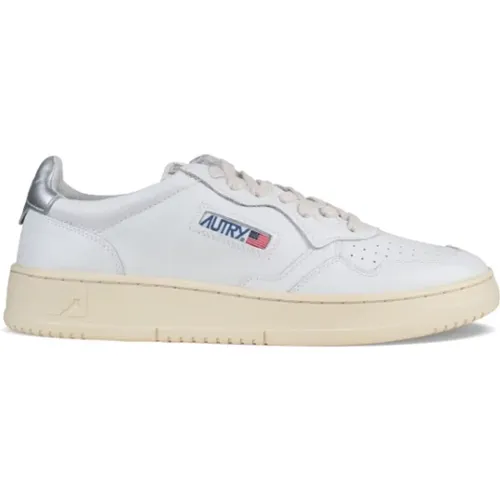 Weiße Leder Low-Top Sneakers mit Logo Patch , Herren, Größe: 41 EU - Autry - Modalova