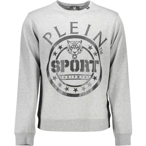 Graues Langarm-Sweatshirt mit Logo - Plein Sport - Modalova