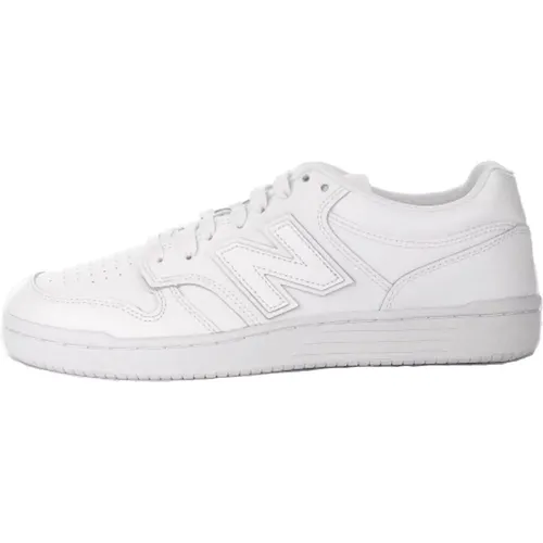 Weiße Ledersneakers mit Logo , Herren, Größe: 39 1/2 EU - New Balance - Modalova