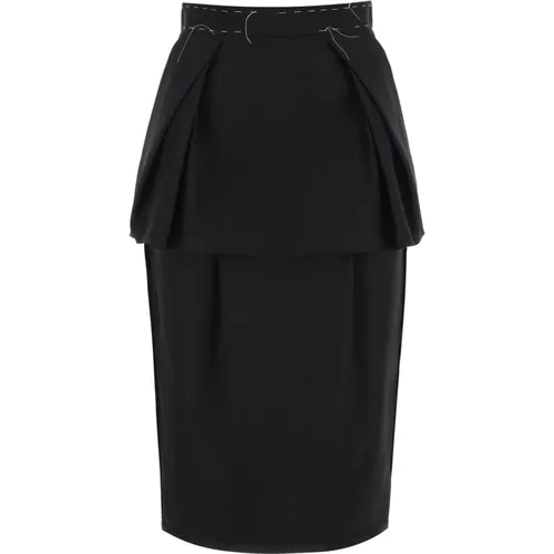 Silk and Cordura Peplum Skirt , female, Sizes: XS - Maison Margiela - Modalova