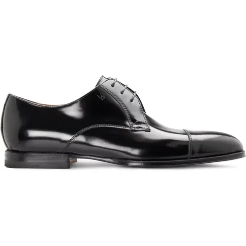 Schwarzer Leder Derby Schuh , Herren, Größe: 45 EU - Moreschi - Modalova