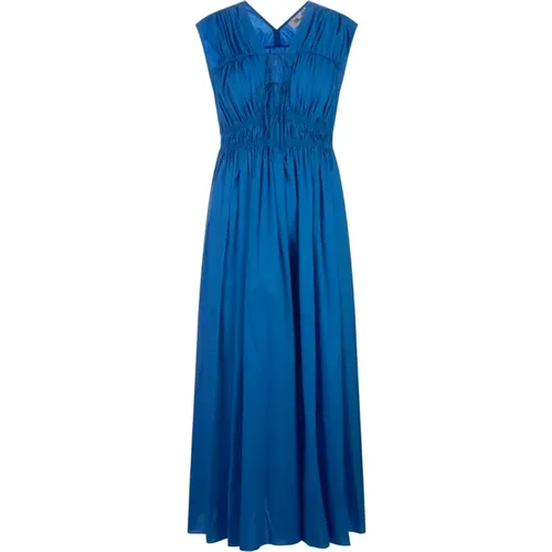 Cotton Midi Dress with Drawstring , female, Sizes: M, S, XS, L - Diane Von Furstenberg - Modalova