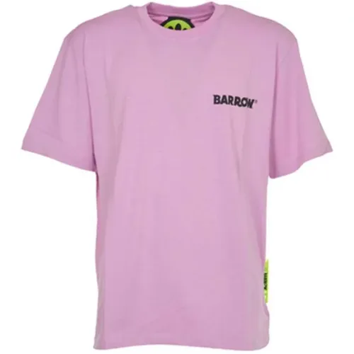 Rosa Logo T-Shirt aus reiner Baumwolle , Herren, Größe: XL - Barrow - Modalova